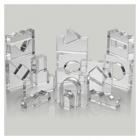 Jucării STEM, Știință şi Experimente - Clear Crystal, blocuri transparente, 25 buc., TickiT, 3-8 ani