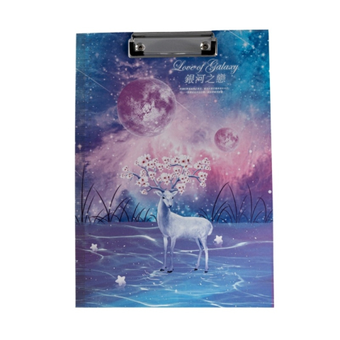 Rechizite Școlare - Clipboard A4 simplu CNX 8632, model cerb, pentru fete, cu rigla de 30cm pe lateral