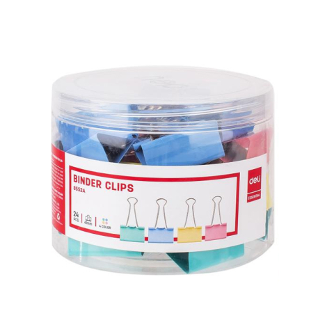 Articole pentru birou - Clips hartie 41mm color 24 buc/cut. plastic deli
