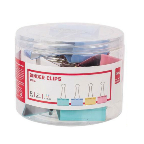 Articole pentru birou - Clips hartie 51mm color 12 buc/cut. plastic deli