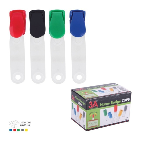Clips pentru ecuson Ark 1092, plastic, diverse culori [1]