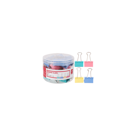 Rechizite Școlare - Clipsuri metalice Deli 8553 A, 32mm, diverse culori, cutie PVC 24 buc