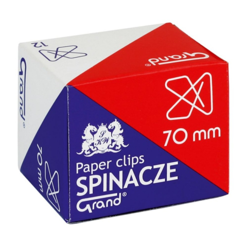 Rechizite Școlare - Clipsuri metalice Grand 110-1138, 70mm, fluture, cutie 12 buc