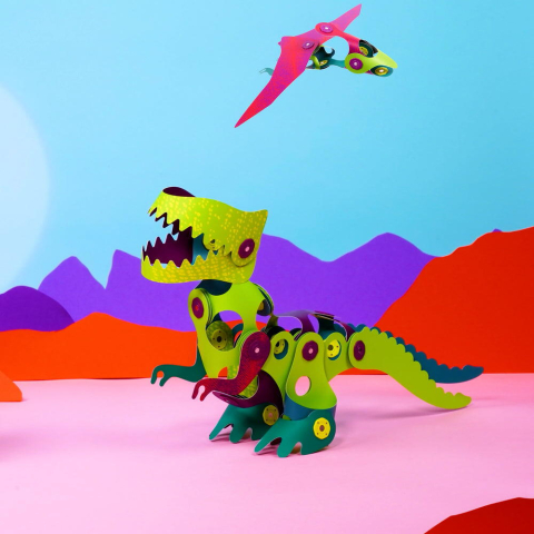 ClixoÂ® joc magnetic de construit - Aventuri cu dinozauri (36 piese) [2]