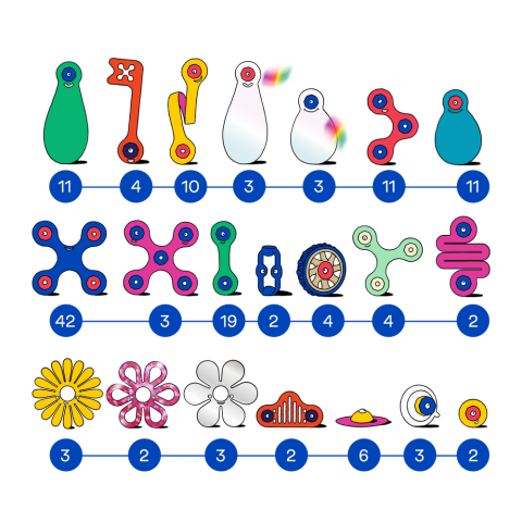 ClixoÂ® joc magnetic de construit - Distractie in familie (150 piese) [1]