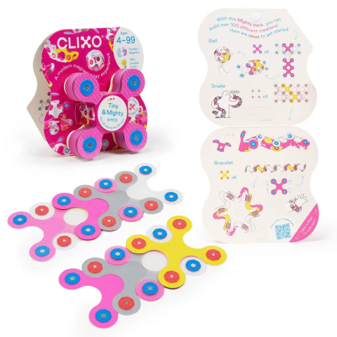 Jucării și Jocuri pentru copii - ClixoÂ® joc magnetic de construit - Tiny & Mighty Sparkle (9 piese)