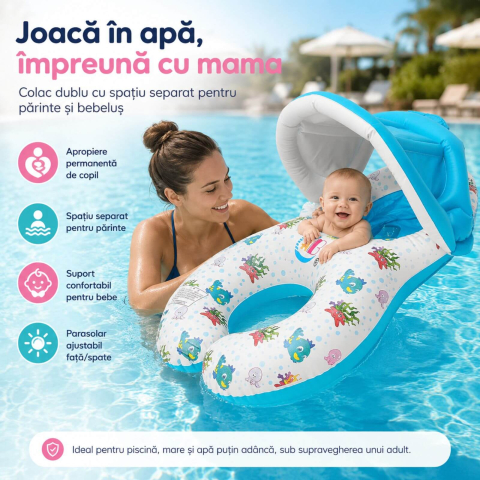 Colac Bebelusi 6 luni - 3 ani, Dublu cu parasolar si chilotel [2]