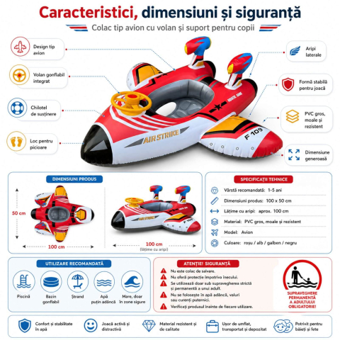 Colac copii Avion cu volan si chilotel, 1-5 ani [1]