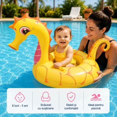 Jucării și Jocuri pentru copii - Colac inot bebelusi, Calut de Mare, cu chilotel si sezut, 6 luni-3 ani