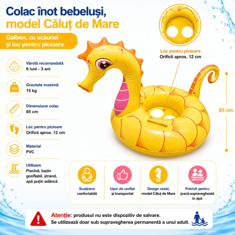 Colac inot bebelusi, Calut de Mare, cu chilotel si sezut, 6 luni-3 ani [1]