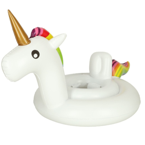 Jucării și Jocuri pentru copii - Colac pentru Copii, Unicorn gonflabil cu Suport pentru Picioare, 62 cm