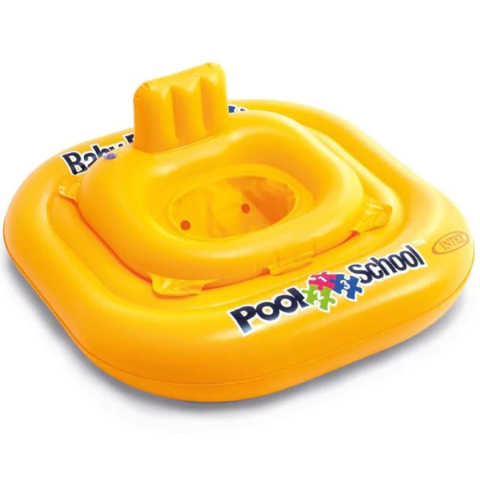 Jucării și Jocuri pentru copii - Colac scaun bebe, forma stabila cu chilotel, Dimensiuni 79 x 79cm, Deluxe Galben