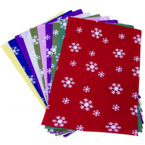 Art & Craft si Artizanat - Coli fetru A4 - fulgi de nea, 1mm, set 10 coli, Colorarte