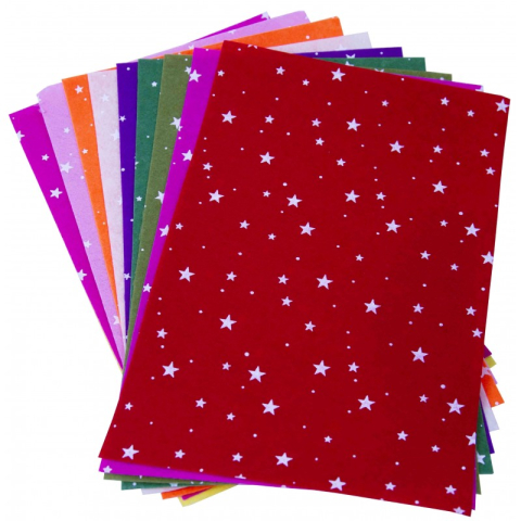 Art & Craft si Artizanat - Coli fetru A4 - stele, 1mm, set 10 coli, Colorarte