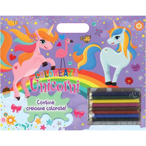 Cărți Educative, Activități - Coloreaza - Unicorni (creioane)