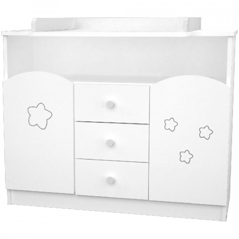 Comoda de infasat Hubners Matei 106 cm alb cu stelute [1]