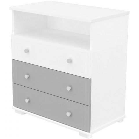 Comoda de infasat Hubners Patrik 80 cm alb grafit [1]