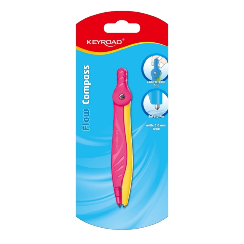 Compas plastic cu mina safety-pin Keyroad Flow, KR971533, 1 bucata/blister carton [1]