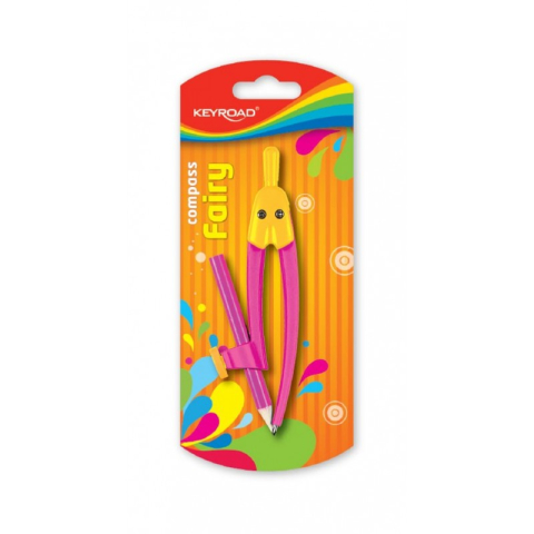 Instrumente de Geometrie: Rigle, Echere, Compasuri si Truse - Compas plastic Keyroad Standard Fairy, KR971091, 1 bucati/blister