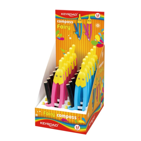 Rechizite Școlare - Compas plastic, Keyroad Standard Fairy KR971097, diverse culori