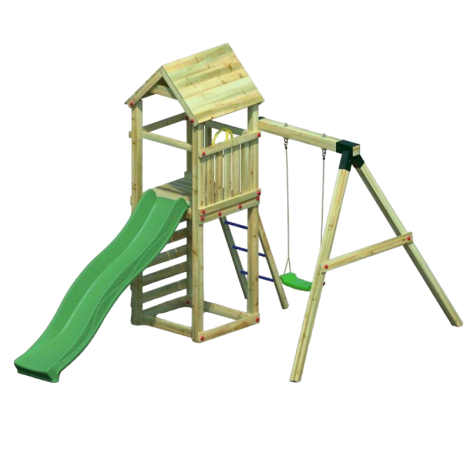 Jucării și Jocuri pentru copii - Complex de joaca din lemn Fungoo® Gaia T1S 04720PK (natur)