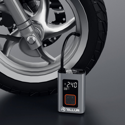 Compresor auto portabil Tellur, 150 PSI, 16L/min, 4000mAh, USB-C, aluminiu [12]