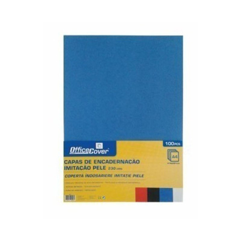 Birotică și Papetărie - Coperta indosariere A4 Office Cover LG-01, carton albastru, imitatie piele, 230g/mp, top cu 100 coli