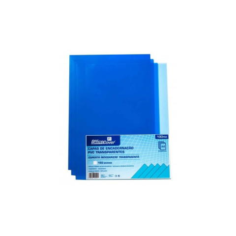 Birotică și Papetărie - Coperta indosariere A4 Office Cover, PVC albastru, transparent, 0.15mm, top cu 100 coli