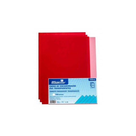 Birotică și Papetărie - Coperta indosariere A4 Office Cover, PVC rosu, transparent, 0.15mm, top cu 100 coli