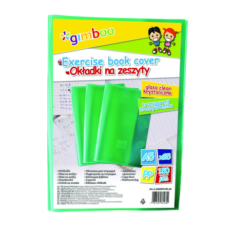 Rechizite Școlare - Coperta plastic Gimboo A5 cristal 150 microni  verde