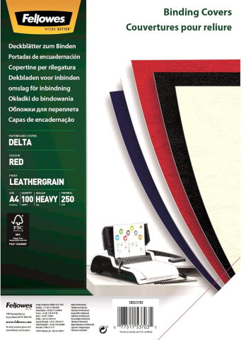 Birotică și Papetărie - Coperti carton a4 rosii 100/top fellowes