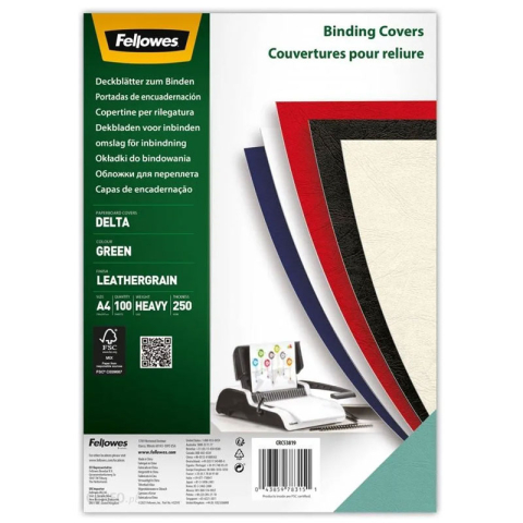 Birotică și Papetărie - Coperti carton a4 verde 100/top fellowes