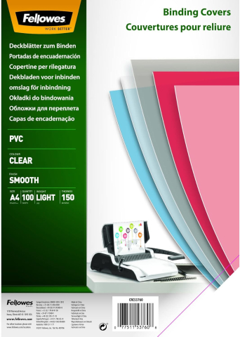 Birotică și Papetărie - Coperti plastic a4 150 microni transparente 100/top fellowes