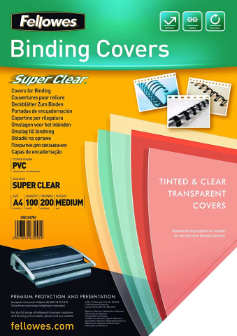 Birotică și Papetărie - Coperti plastic a4 200 microni transparente 100/top fellowes
