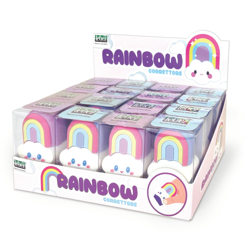 Rechizite Școlare - Corector banda Rainbow, 2 modele (16 buc/display), copii varsta 3 ani+,6 ani+,8 ani+