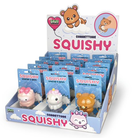 Rechizite Școlare - Corector banda Squishy, 3 modele (15 buc/display), copii varsta 3 ani+,6 ani+,8 ani+