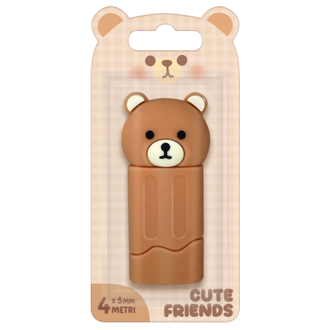 Corector cu banda Cute Friends, 4 modele (1 buc/blister,  16 buc/display) [5]