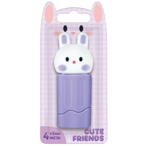Corector cu banda Cute Friends, 4 modele (1 buc/blister,  16 buc/display) [6]