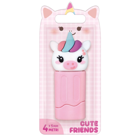 Corector cu banda Cute Friends, 4 modele (1 buc/blister,  16 buc/display) [3]