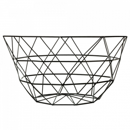 Cos de fructe, awwaline, Model cu Triunghiuri, Metal, Negru, 15x26cm [4]