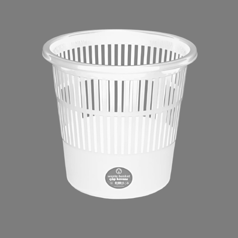 Birotică și Papetărie - Cos de gunoi ARK 1238, pentru hartie, 11 litri, plastic, cu perforatii, alb