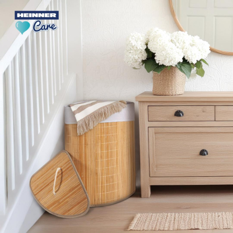 Cos de rufe din bambus  pentru colt, 35x35x60 cm, 55 l [6]