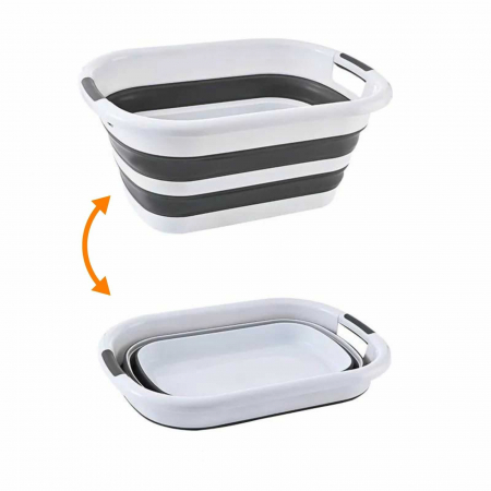 Cutii depozitare și organizatoare - Cos de rufe pliabil, lighean cu manere, 26 L - Micostore.ro