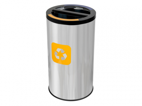 Cutii depozitare și organizatoare - Coș inox colectare selectivă 2 compartimente 2 x 35 L