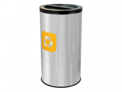 Coș inox colectare selectivă 2 compartimente cu găleată interioară, 2 x 30 L [1]