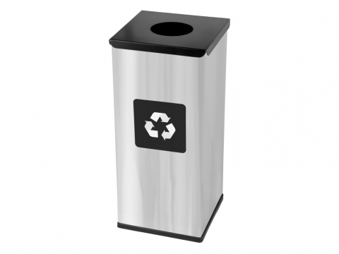 Cutii depozitare și organizatoare - Coș inox colectare selectivă Eko Square Prestige 60 L