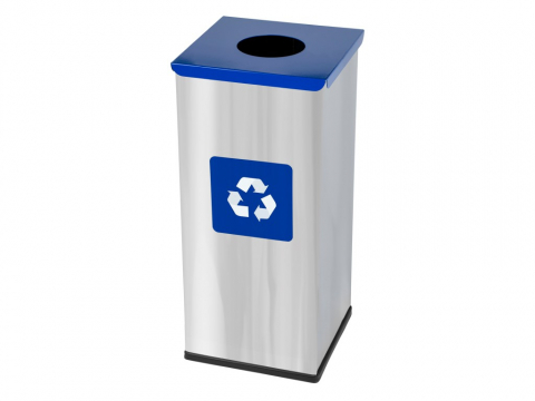 Cutii depozitare și organizatoare - Coș inox colectare selectivă Eko Square Prestige 60 L