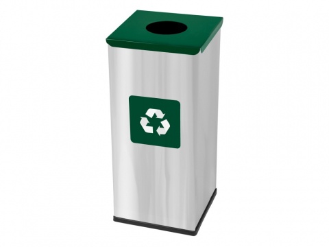 Cutii depozitare și organizatoare - Coș inox colectare selectivă Eko Square Prestige 60 L