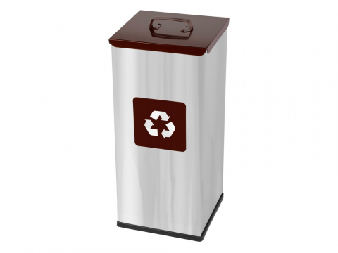 Cutii depozitare și organizatoare - Coș inox colectare selectivă Eko Square Prestige 60 L
