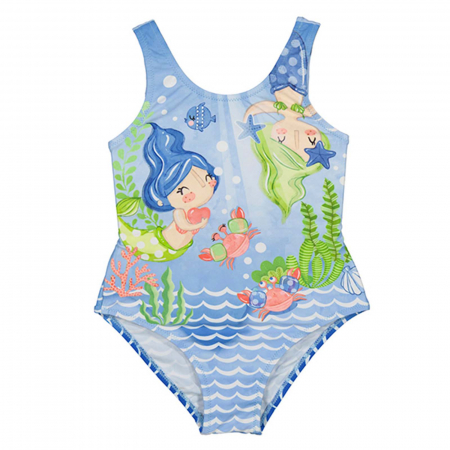 Costum de baie cu bretele, pentru fete, Sirene, Lavanda [1]